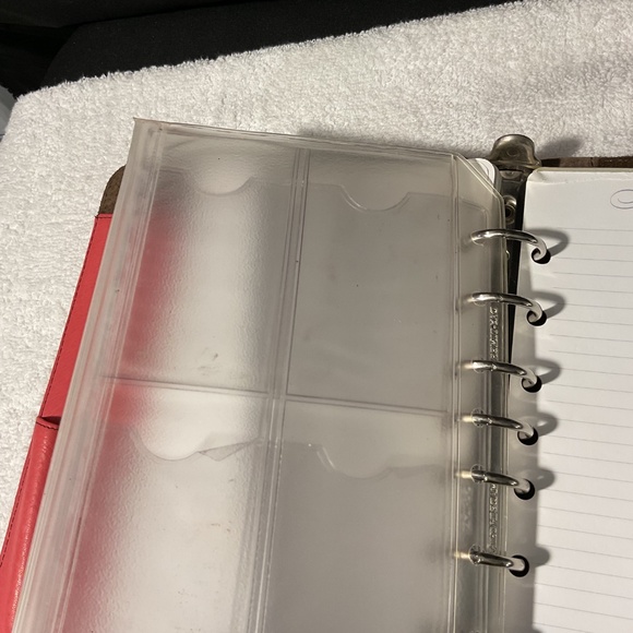 Day timer leather w/snap closure in pink for breast cancer annual w/card pen id - Picture 7 of 8